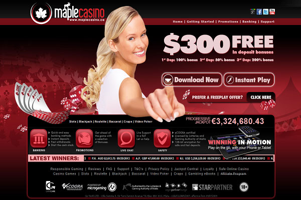 Play at Maple Casino Maple Casino Home